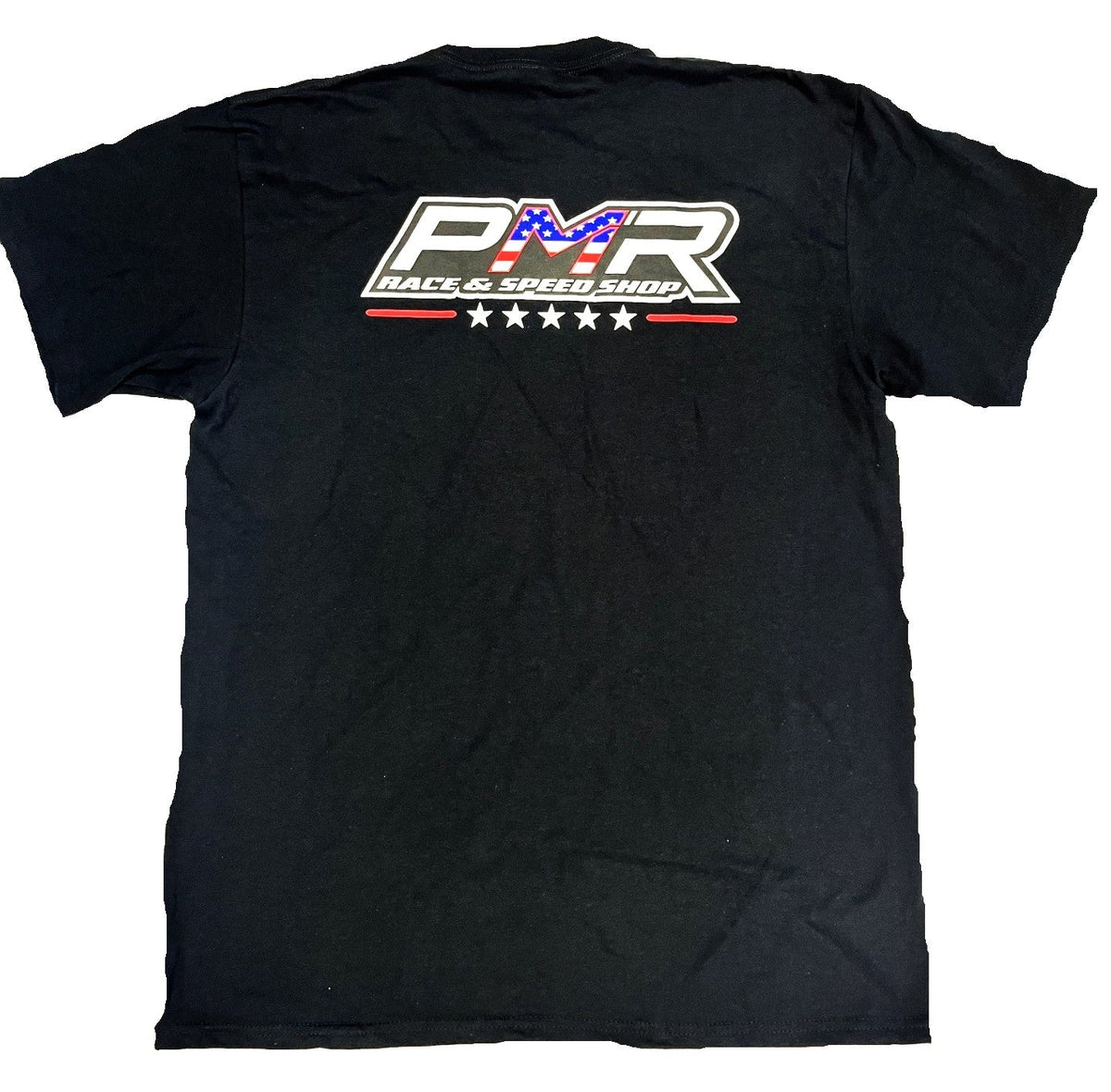 Black PMR T‑shirt with bold PMR Race & Speed branding