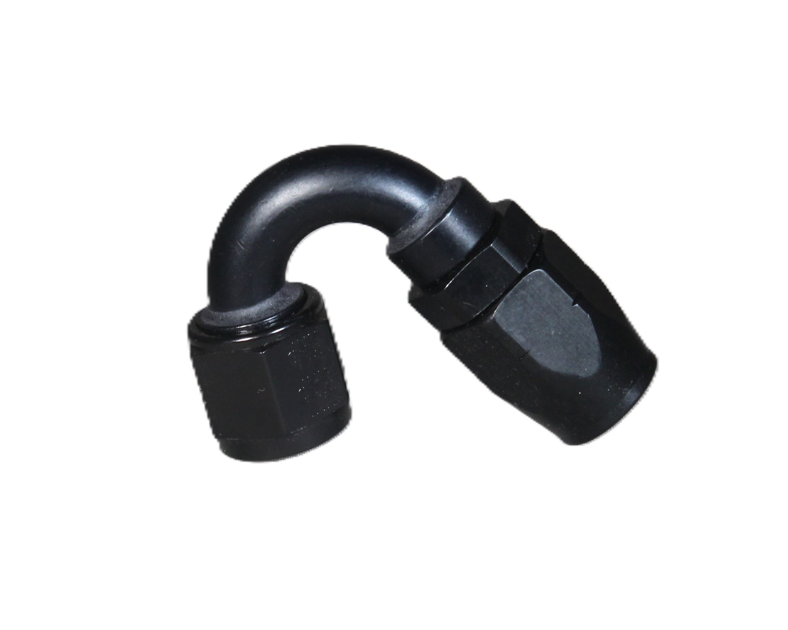 150 Deg. Non-Swivel and Swivel Hose End to A.N. Female - Black - Aluminum