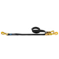 Mac's Tie Down, Ratchet, Twisted Snap Hook, Black, 8 ft., 3,333 lbs. Working Load Rating, Each