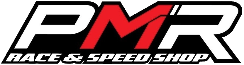 A stylized 'PMR' logo with 'RACE & SPEED SHOP' underneath on a black background.