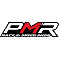 A stylized logo reading 'PMR' with 'RACE & SPEED SHOP' underneath, in white, red, and black on a plain white background.