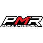 A stylized logo reading 'PMR' with 'RACE & SPEED SHOP' underneath, in white, red, and black on a plain white background.