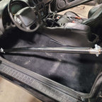 PMR Triple Shear Swing-Out Door Bar Kit Installed in a 6pt Roll Cage Kit with the Bar Attached