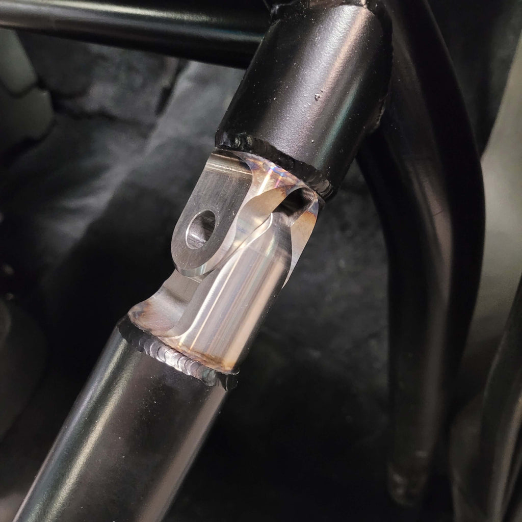 PMR Triple Shear Swing-Out Door Bar Kit Installed in a 6pt Roll Cage Kit with the Pin Removed Bar Closed